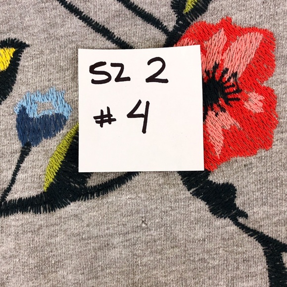 ANTHROPOLOGIE SUNDRY Embroidered Sweatshirt Gray M - Picture 7 of 8